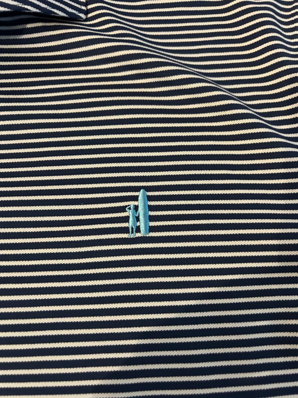 Johnnie-O Striped Navy & White Polo Golf Shirt - Picture 3 of 6